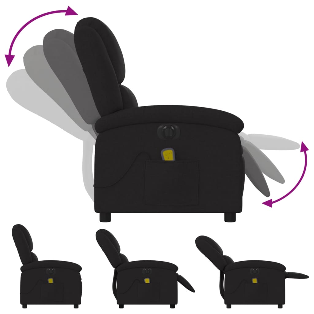 Massagestoel elektrisch verstelbaar stof zwart is nu te koop bij PeponiXL, paradijselijk wonen!