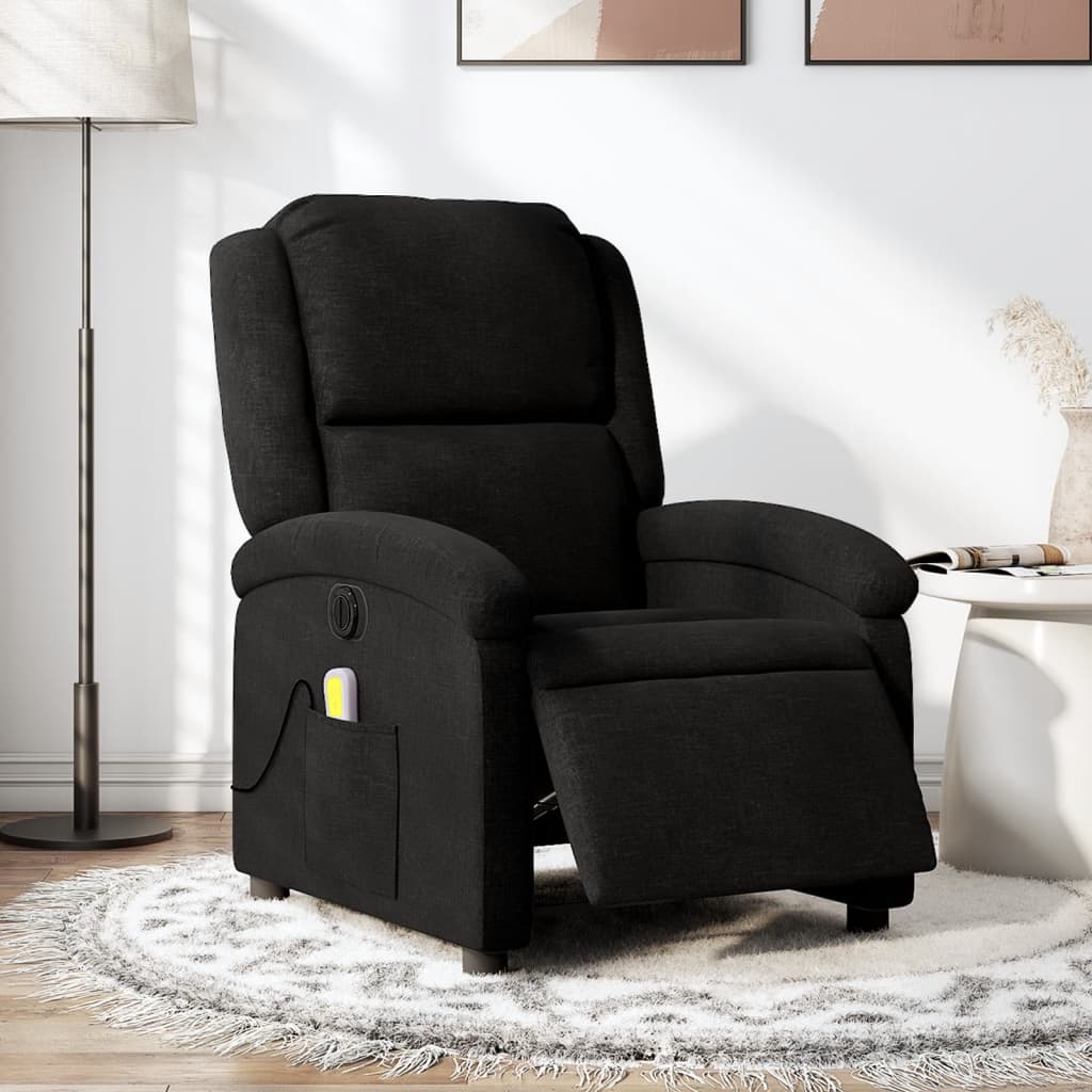 Massagestoel elektrisch verstelbaar stof zwart is nu te koop bij PeponiXL, paradijselijk wonen!