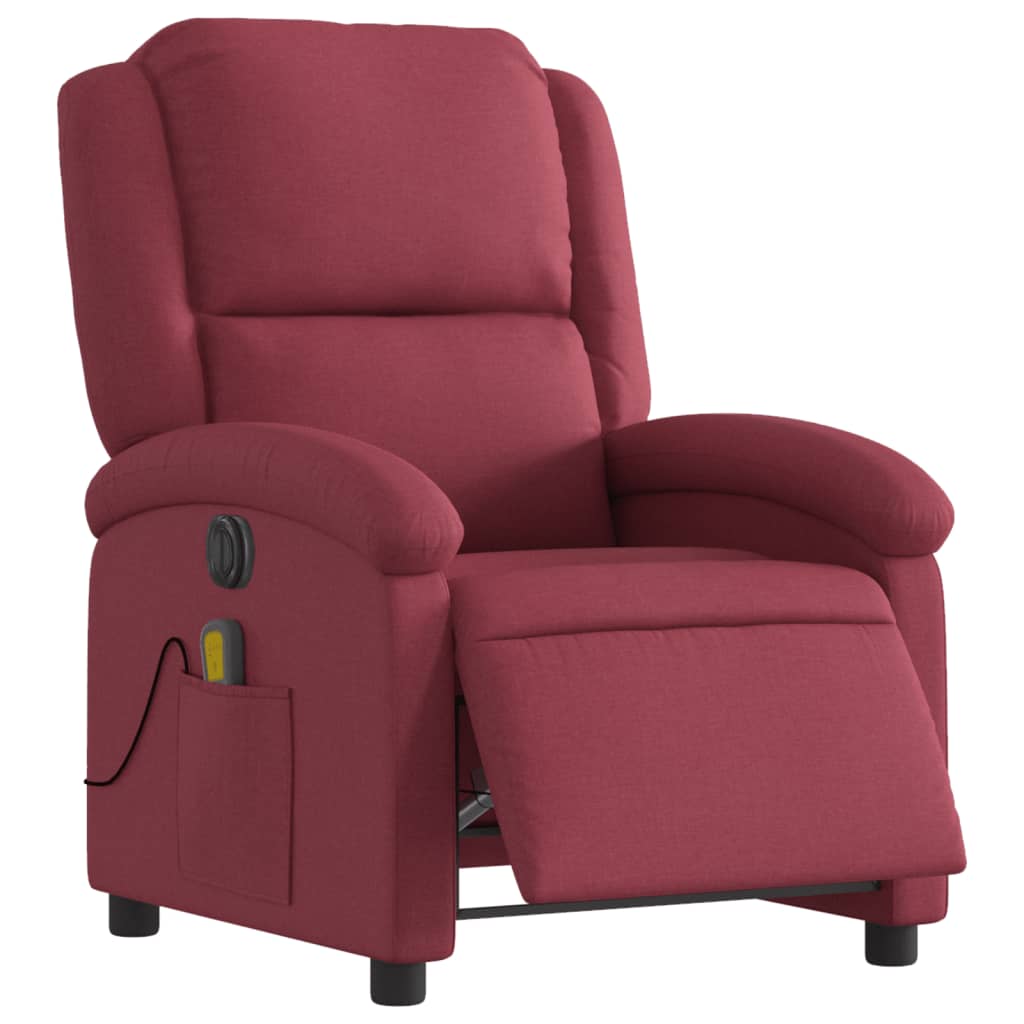 Massagestoel elektrisch verstelbaar stof wijnrood is nu te koop bij PeponiXL, paradijselijk wonen!
