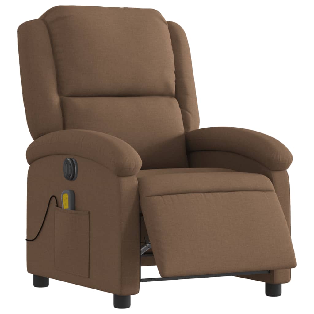 Massagestoel elektrisch verstelbaar stof bruin is nu te koop bij PeponiXL, paradijselijk wonen!
