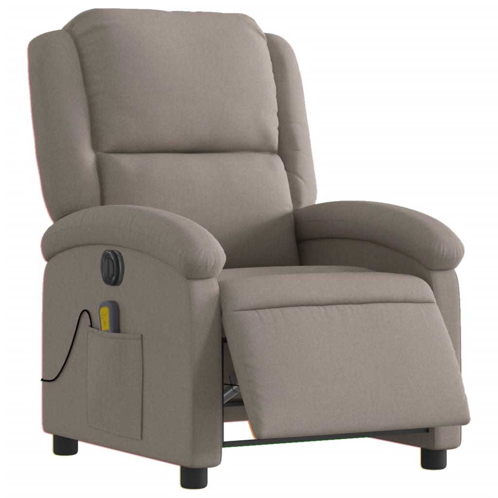 Massagestoel elektrisch verstelbaar stof taupe is nu te koop bij PeponiXL, paradijselijk wonen!