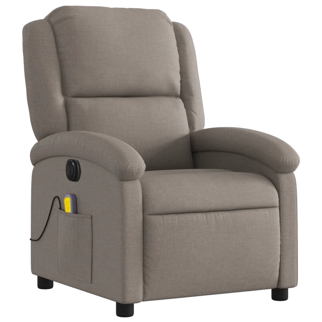 Massagestoel elektrisch verstelbaar stof taupe is nu te koop bij PeponiXL, paradijselijk wonen!
