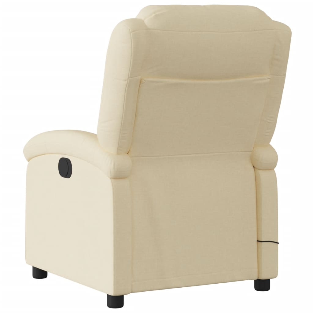 Massagestoel elektrisch verstelbaar stof crèmekleurig is nu te koop bij PeponiXL, paradijselijk wonen!