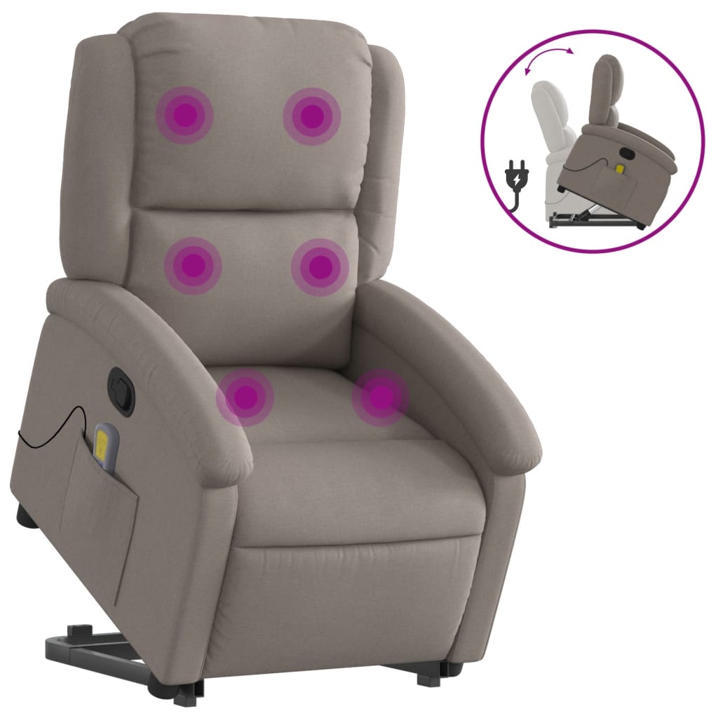 Sta-op-massagestoel verstelbaar stof taupe is nu te koop bij PeponiXL, paradijselijk wonen!