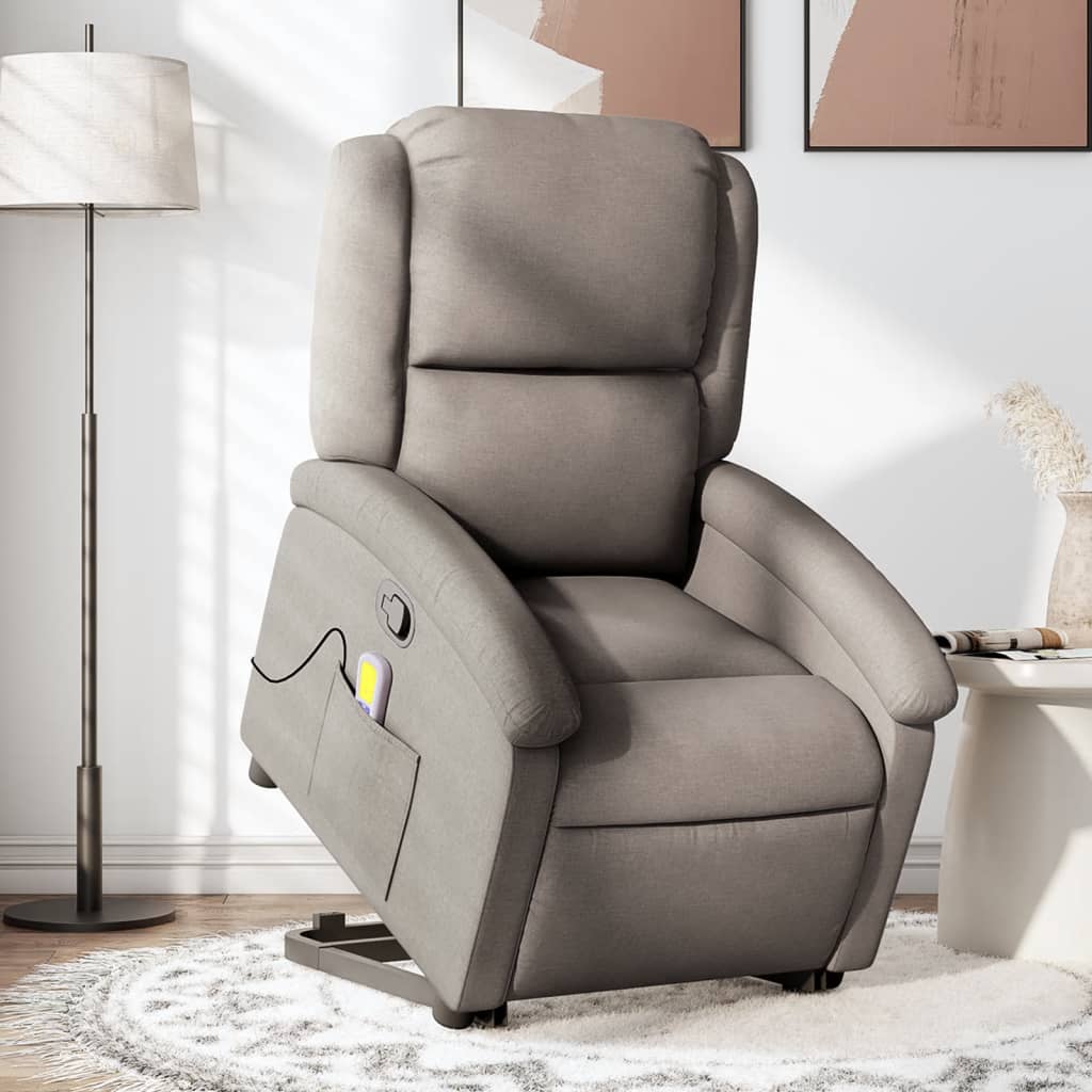 Sta-op-massagestoel verstelbaar stof taupe is nu te koop bij PeponiXL, paradijselijk wonen!