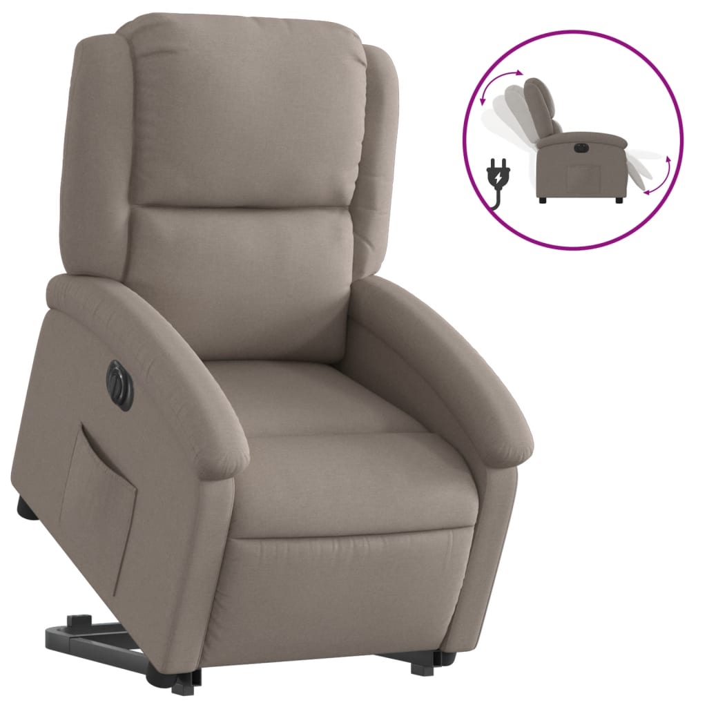 Sta-op-stoel elektrisch verstelbaar stof taupe is nu te koop bij PeponiXL, paradijselijk wonen!