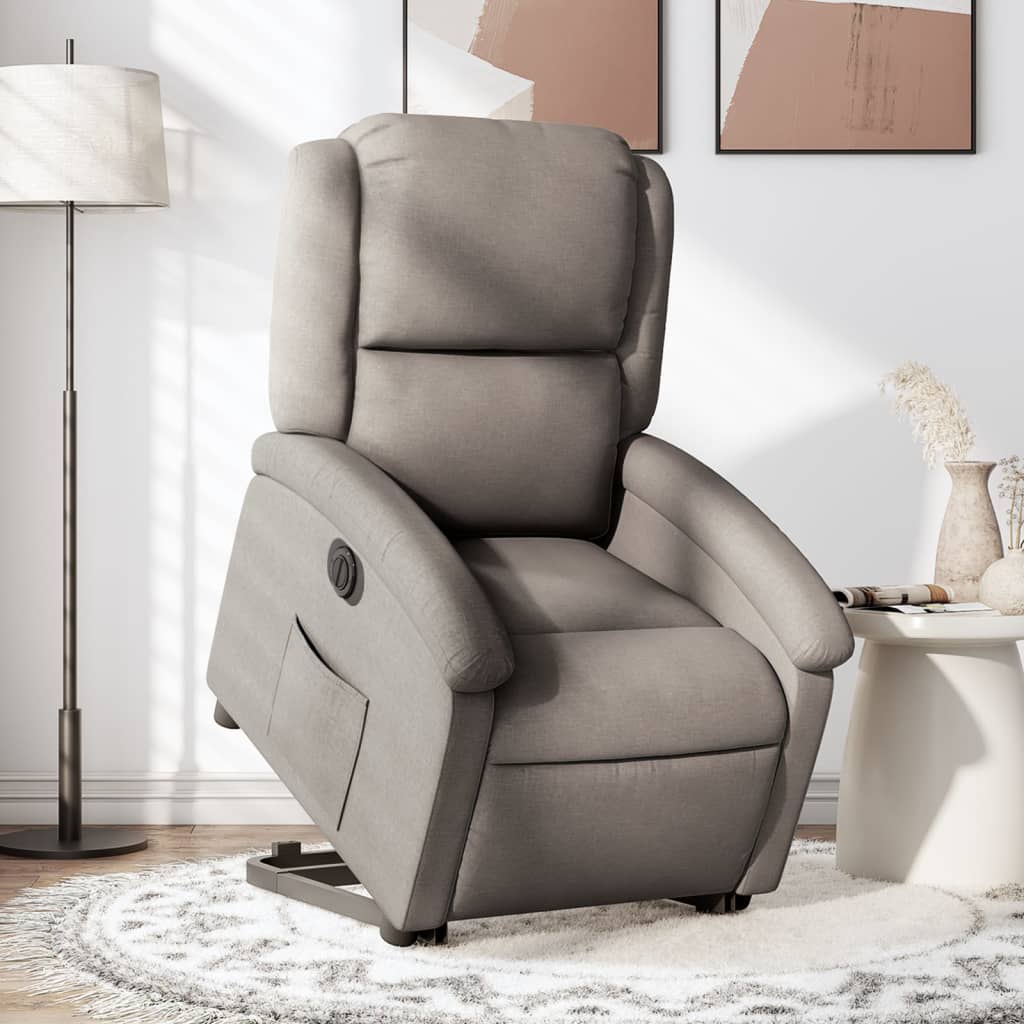 Sta-op-stoel elektrisch verstelbaar stof taupe is nu te koop bij PeponiXL, paradijselijk wonen!