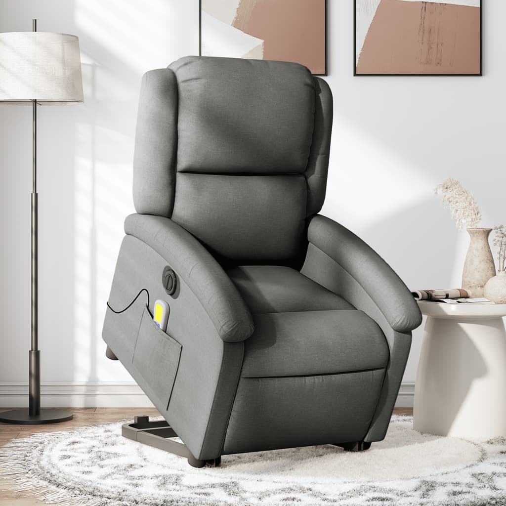 Sta-op-massagestoel elektrisch verstelbaar stof donkergrijs is nu te koop bij PeponiXL, paradijselijk wonen!