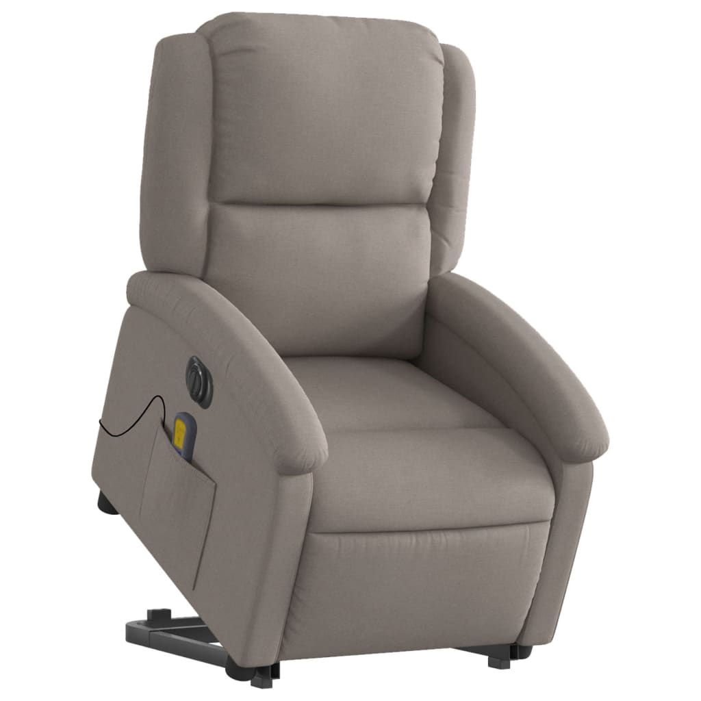 Sta-op-massagestoel elektrisch verstelbaar stof taupe is nu te koop bij PeponiXL, paradijselijk wonen!