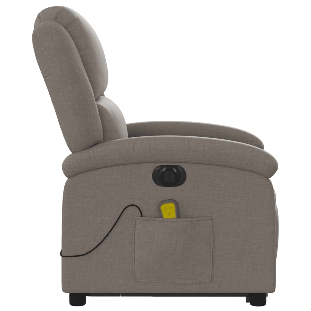 Sta-op-massagestoel elektrisch verstelbaar stof taupe is nu te koop bij PeponiXL, paradijselijk wonen!