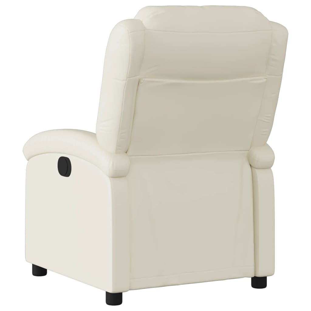 Fauteuil elektrisch verstelbaar kunstleer crèmekleurig is nu te koop bij PeponiXL, paradijselijk wonen!