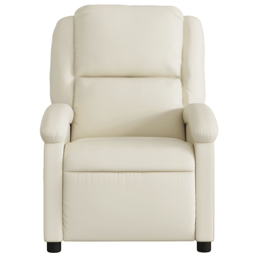 Fauteuil elektrisch verstelbaar kunstleer crèmekleurig is nu te koop bij PeponiXL, paradijselijk wonen!