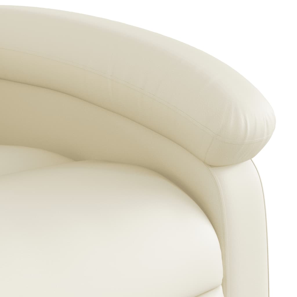 Fauteuil elektrisch verstelbaar kunstleer crèmekleurig is nu te koop bij PeponiXL, paradijselijk wonen!