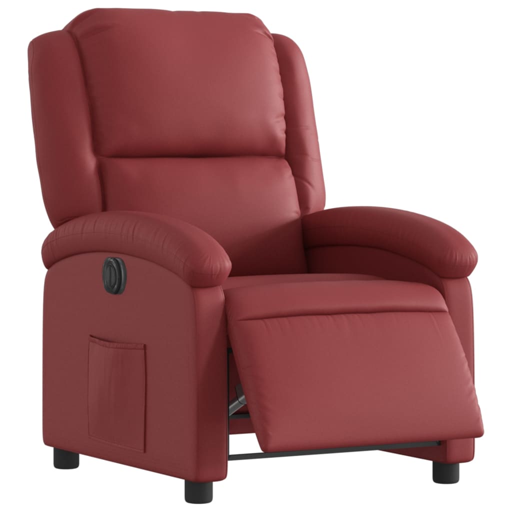Fauteuil verstelbaar elektrisch kunstleer wijnrood is nu te koop bij PeponiXL, paradijselijk wonen!