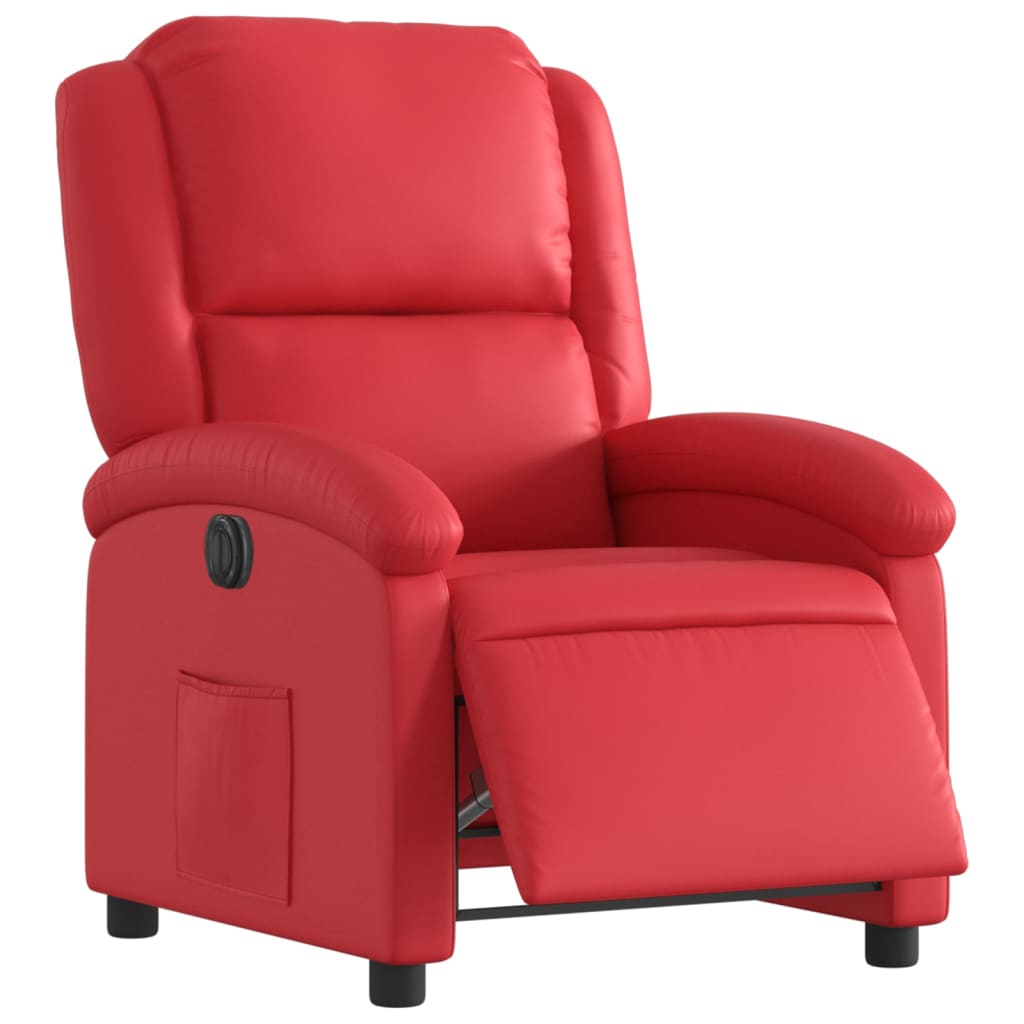 Fauteuil verstelbaar elektrisch kunstleer rood is nu te koop bij PeponiXL, paradijselijk wonen!