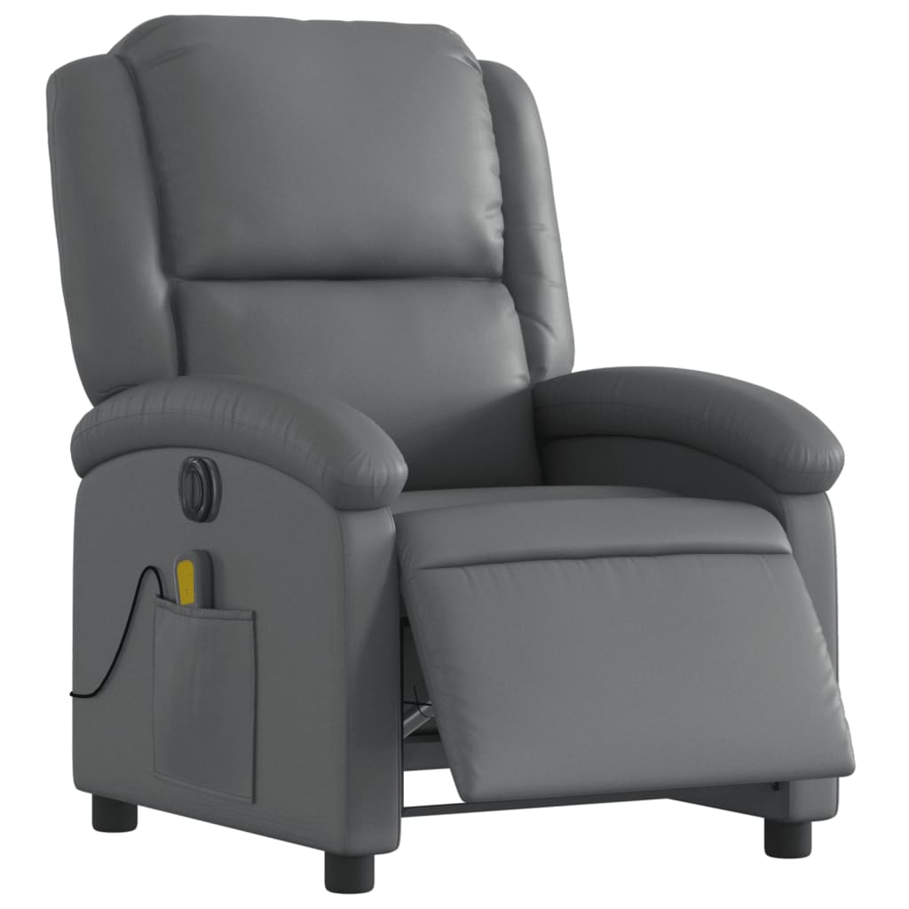 Massagestoel verstelbaar elektrisch kunstleer grijs is nu te koop bij PeponiXL, paradijselijk wonen!