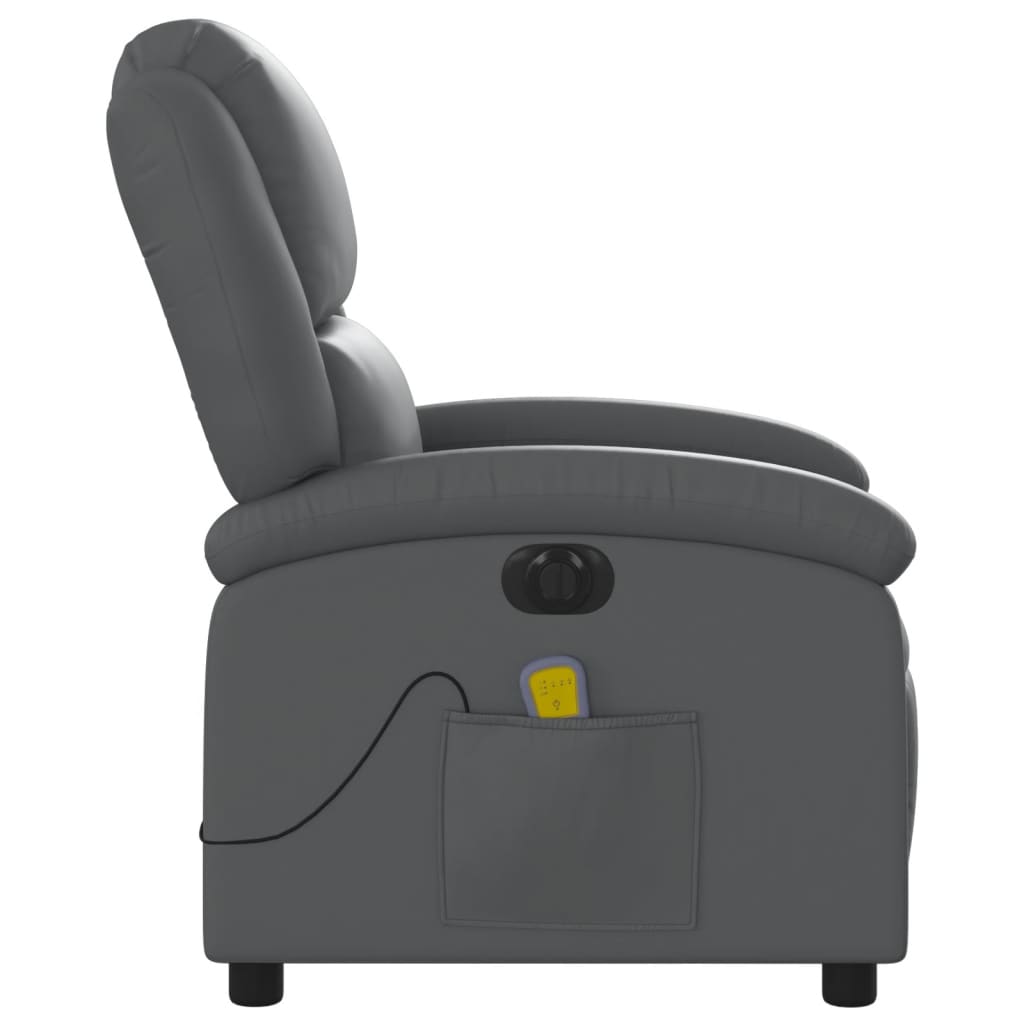 Massagestoel verstelbaar elektrisch kunstleer grijs is nu te koop bij PeponiXL, paradijselijk wonen!