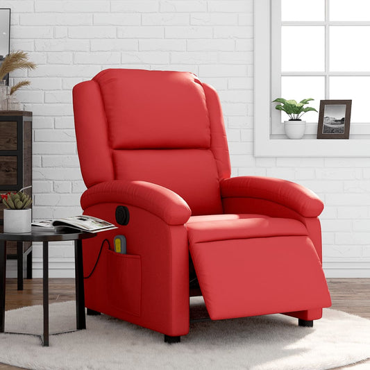 Massagestoel verstelbaar elektrisch kunstleer rood is nu te koop bij PeponiXL, paradijselijk wonen!