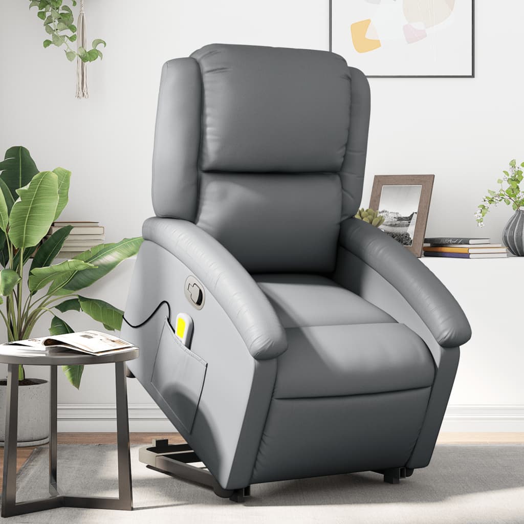 Sta-op-massagestoel verstelbaar kunstleer grijs is nu te koop bij PeponiXL, paradijselijk wonen!