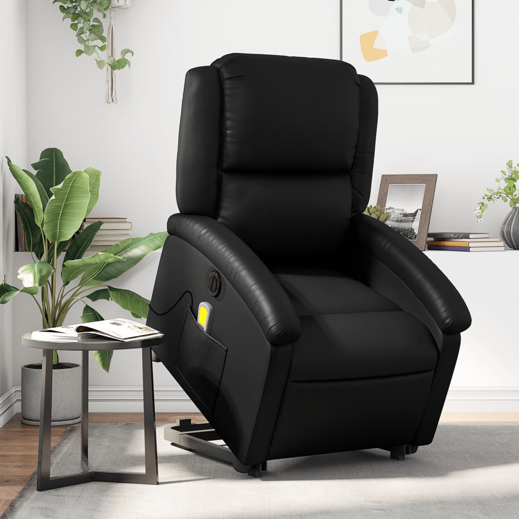 Sta-op-massagestoel elektrisch kunstleer zwart is nu te koop bij PeponiXL, paradijselijk wonen!