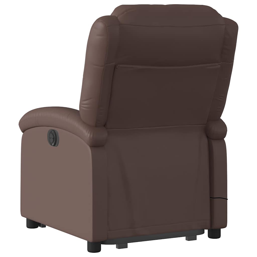 Sta-op-massagestoel elektrisch kunstleer bruin is nu te koop bij PeponiXL, paradijselijk wonen!