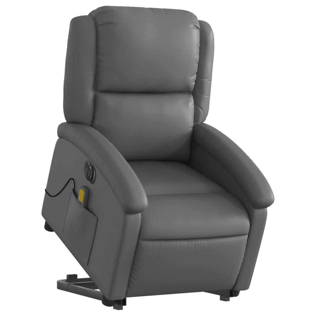 Sta-op-massagestoel elektrisch kunstleer grijs is nu te koop bij PeponiXL, paradijselijk wonen!