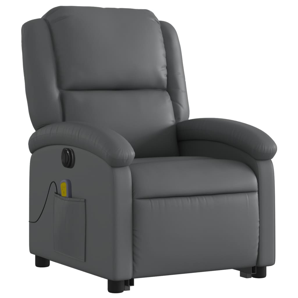 Sta-op-massagestoel elektrisch kunstleer grijs is nu te koop bij PeponiXL, paradijselijk wonen!
