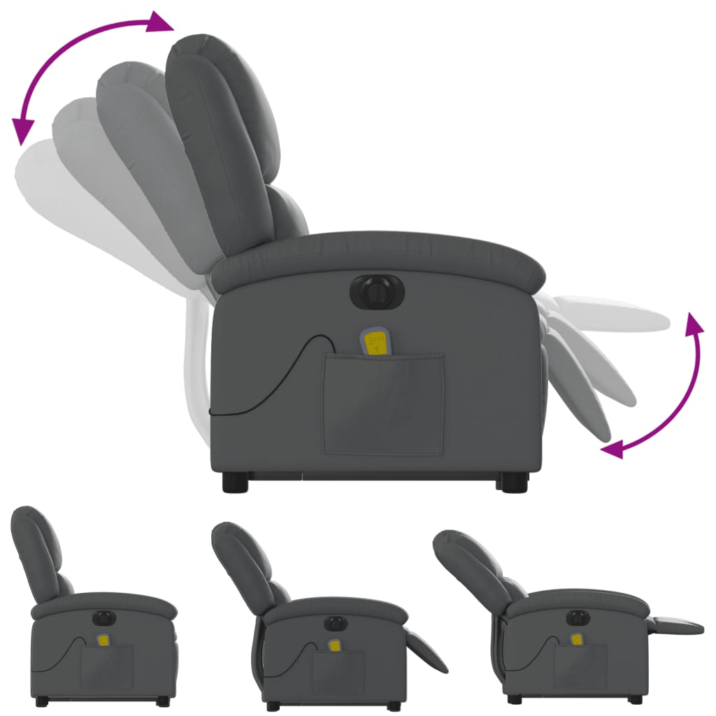 Sta-op-massagestoel elektrisch kunstleer grijs is nu te koop bij PeponiXL, paradijselijk wonen!