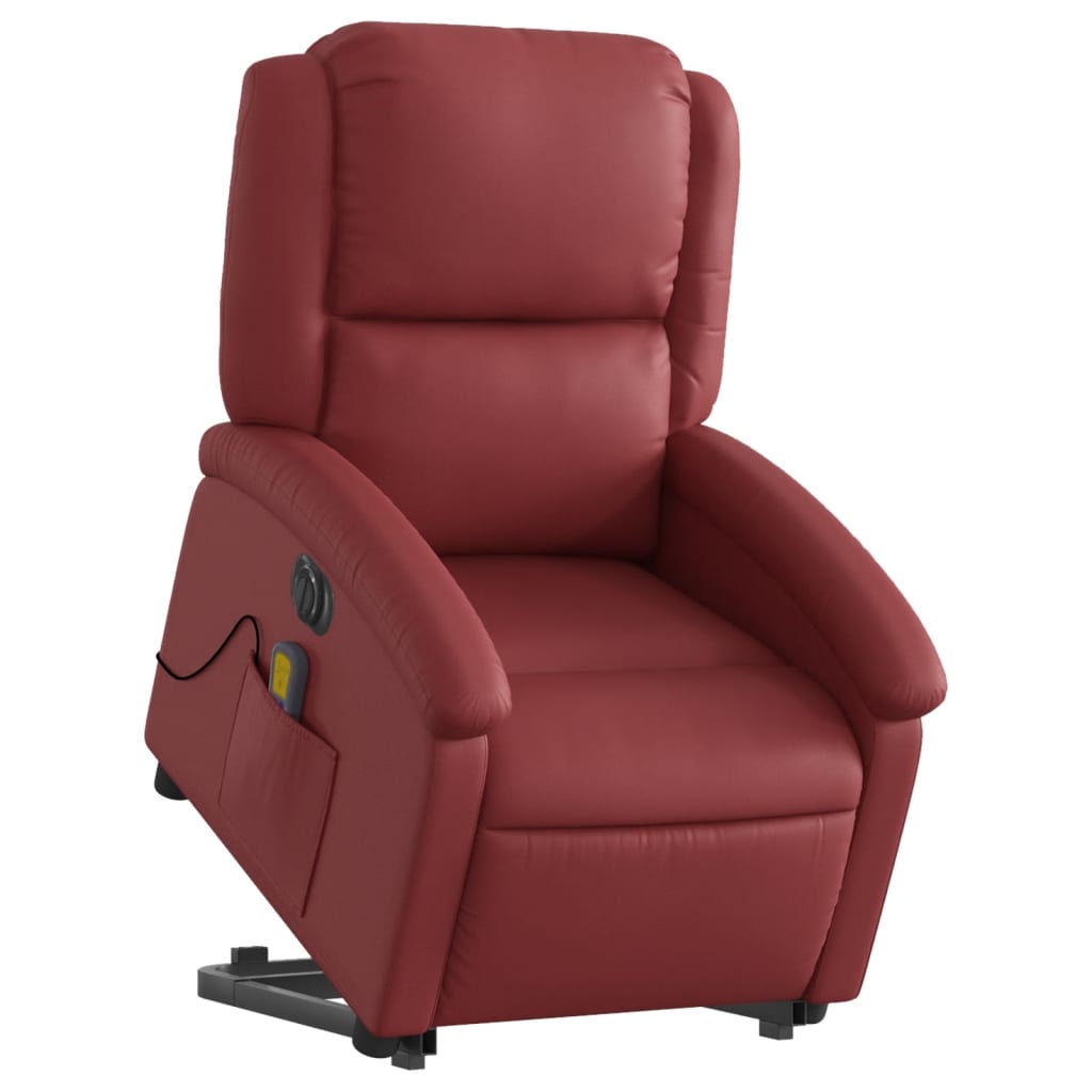 Sta-op-massagestoel elektrisch kunstleer wijnrood is nu te koop bij PeponiXL, paradijselijk wonen!