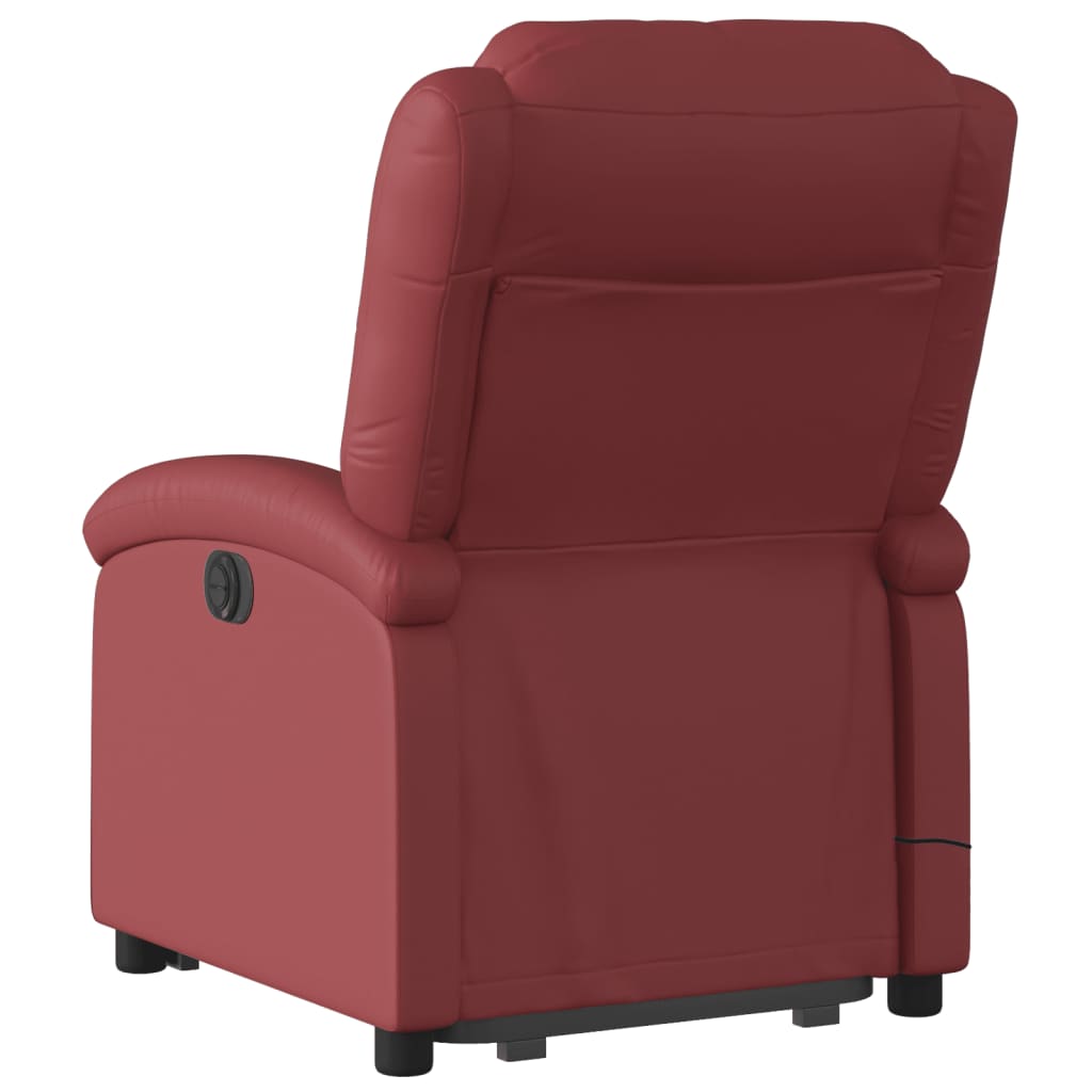Sta-op-massagestoel elektrisch kunstleer wijnrood is nu te koop bij PeponiXL, paradijselijk wonen!