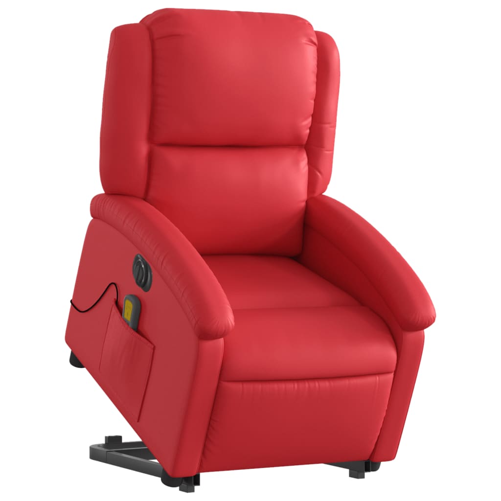 Sta-op-massagestoel elektrisch kunstleer rood is nu te koop bij PeponiXL, paradijselijk wonen!
