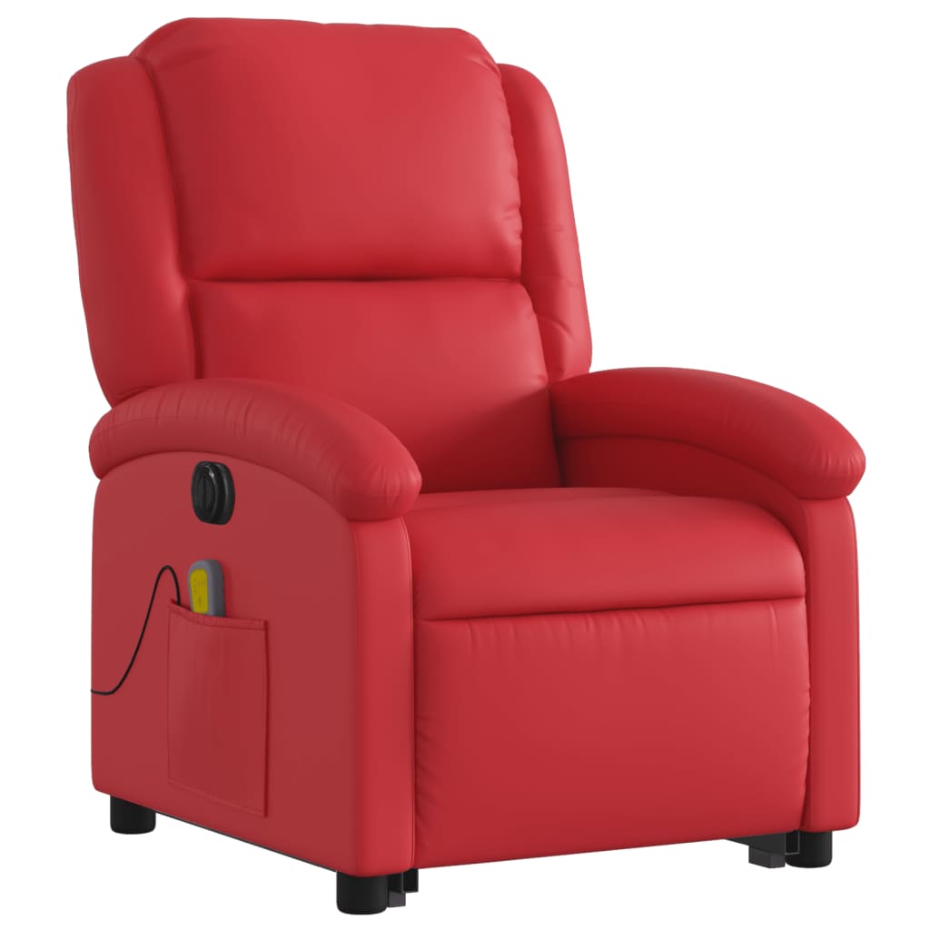 Sta-op-massagestoel elektrisch kunstleer rood is nu te koop bij PeponiXL, paradijselijk wonen!