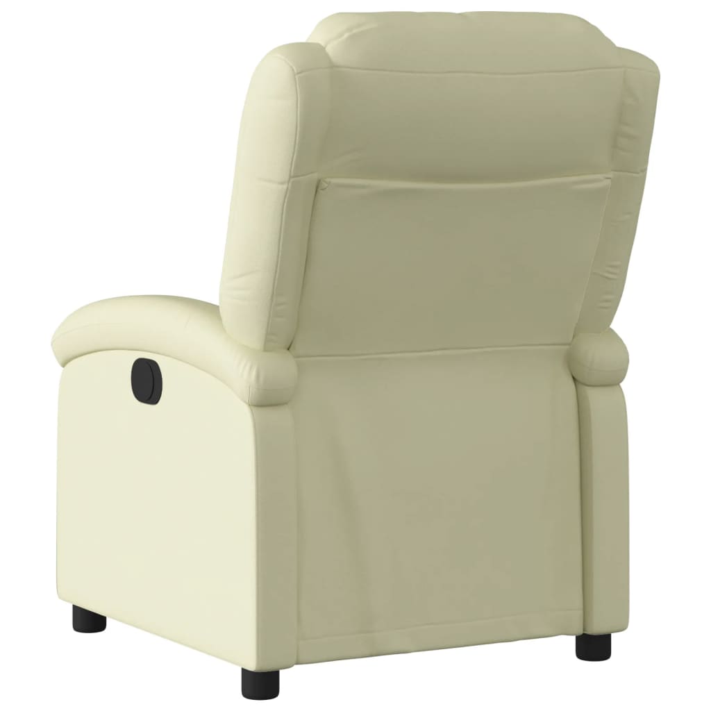 Fauteuil elektrisch verstelbaar echt leer crèmekleurig is nu te koop bij PeponiXL, paradijselijk wonen!