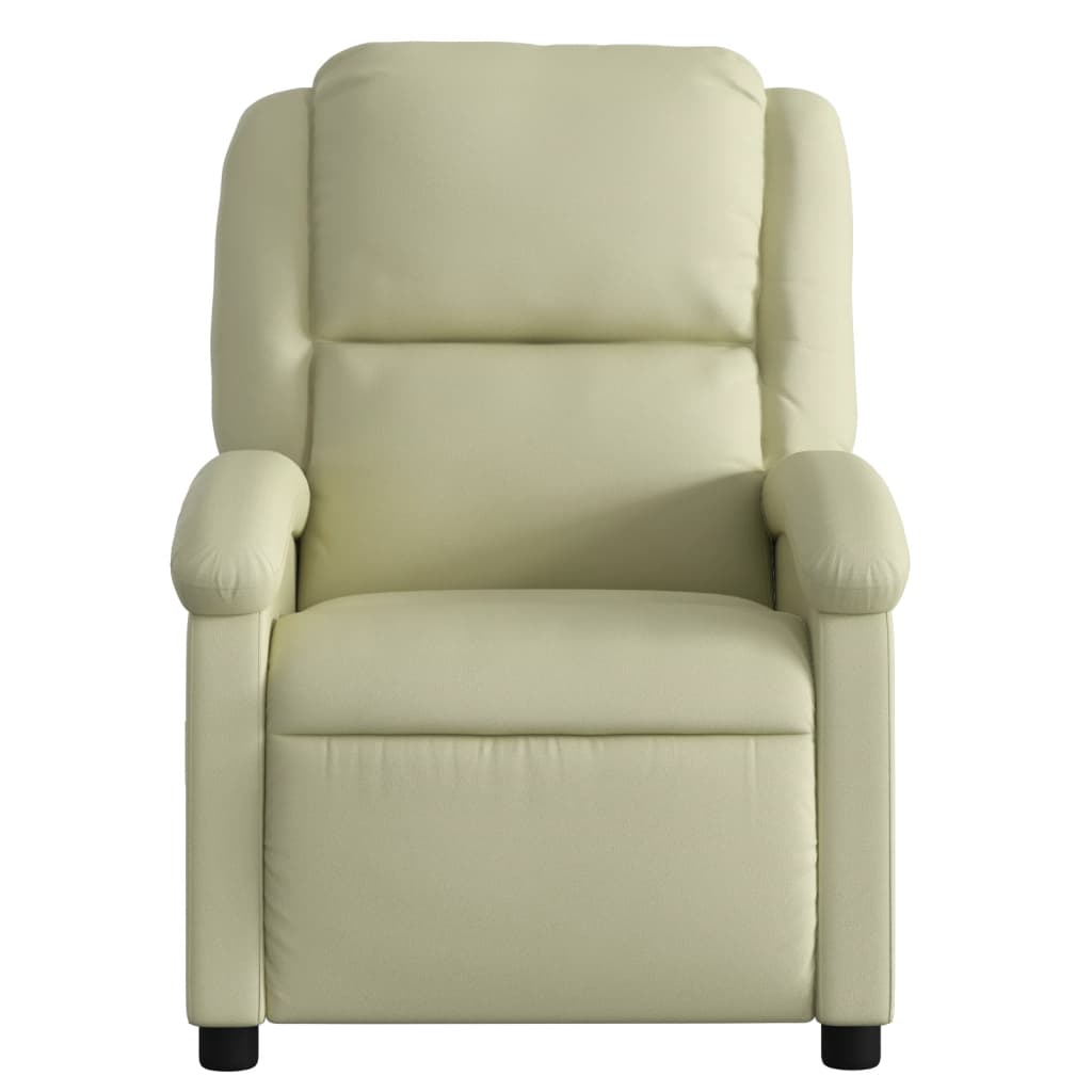Fauteuil elektrisch verstelbaar echt leer crèmekleurig is nu te koop bij PeponiXL, paradijselijk wonen!