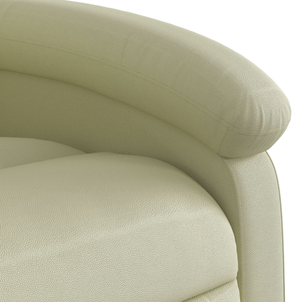 Fauteuil elektrisch verstelbaar echt leer crèmekleurig is nu te koop bij PeponiXL, paradijselijk wonen!