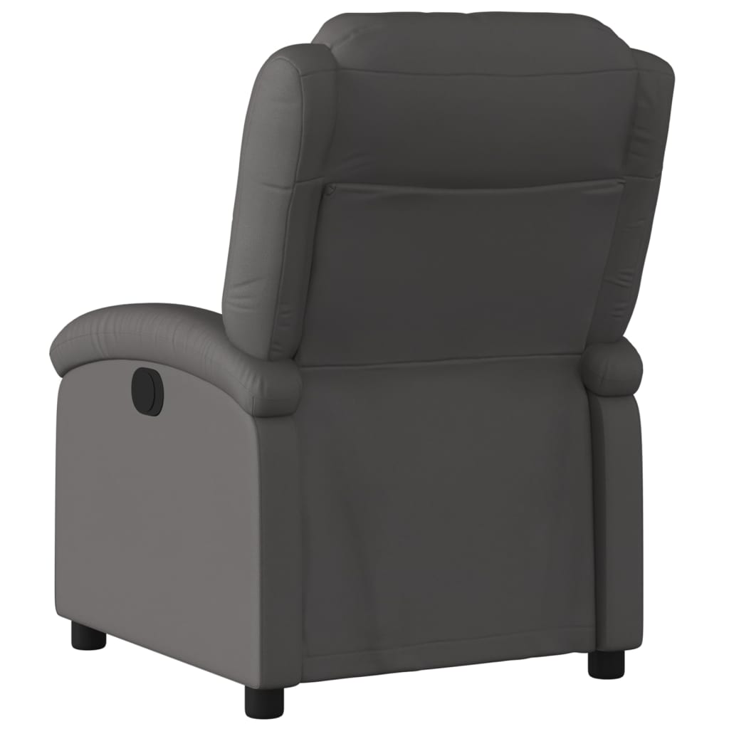 Fauteuil verstelbaar elektrisch echt leer grijs is nu te koop bij PeponiXL, paradijselijk wonen!