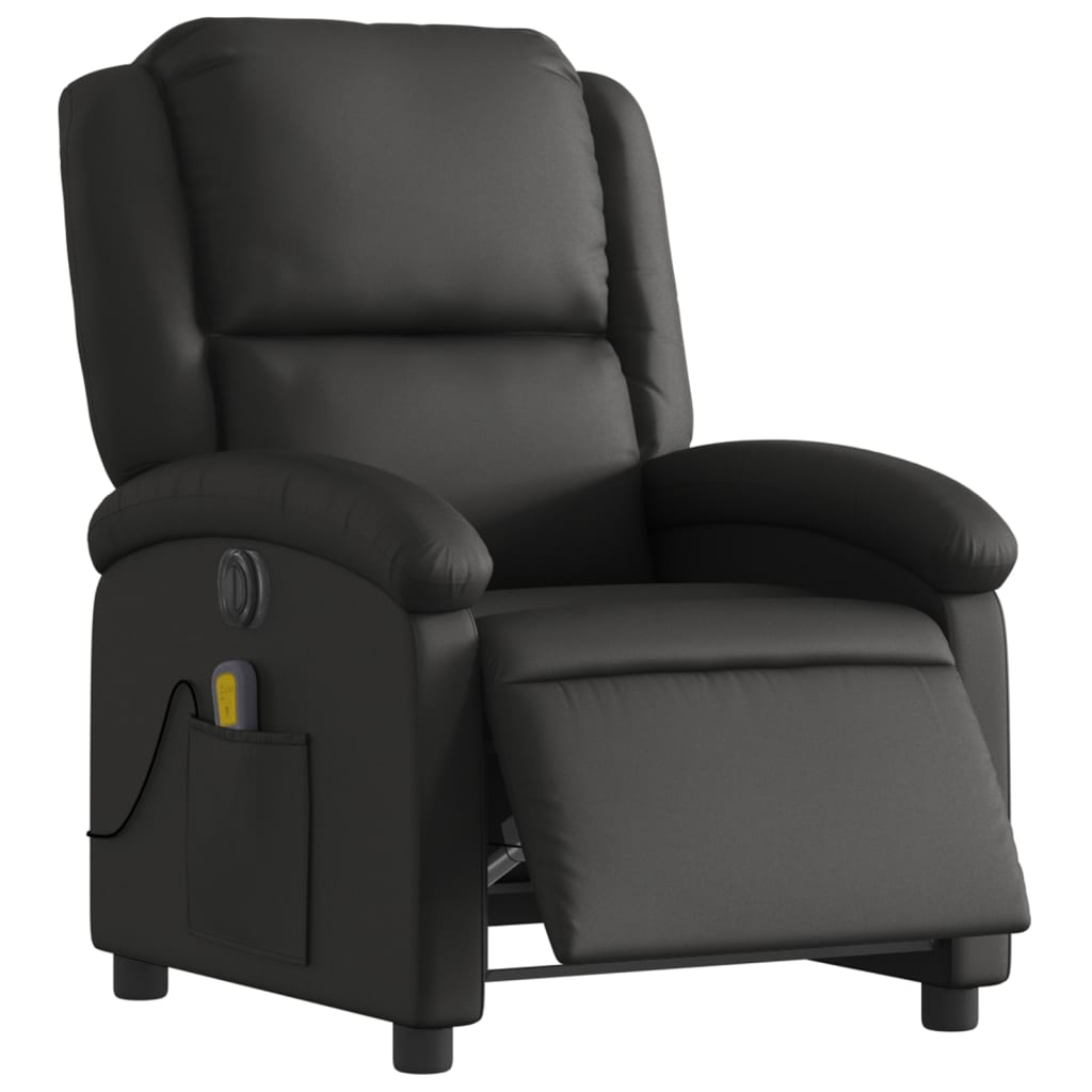 Massagestoel verstelbaar elektrisch echt leer zwart is nu te koop bij PeponiXL, paradijselijk wonen!