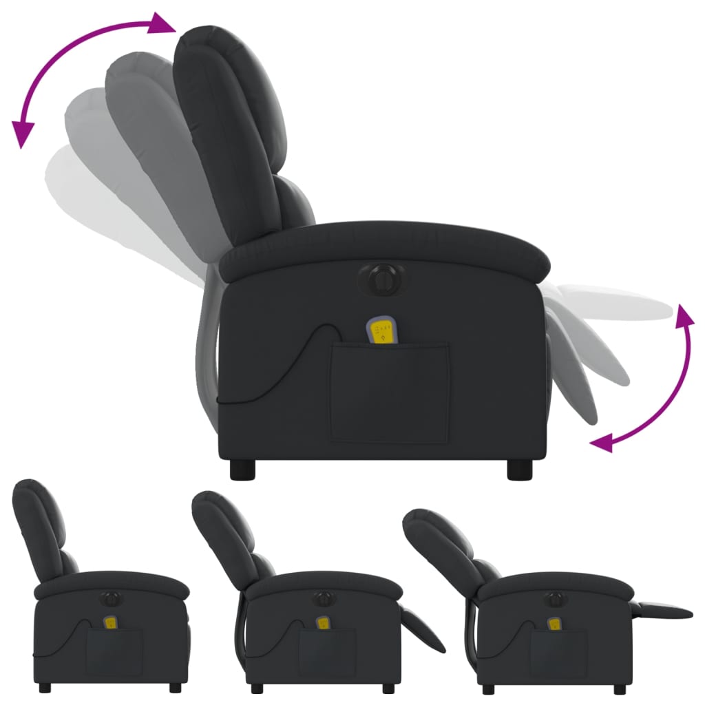 Massagestoel verstelbaar elektrisch echt leer zwart is nu te koop bij PeponiXL, paradijselijk wonen!