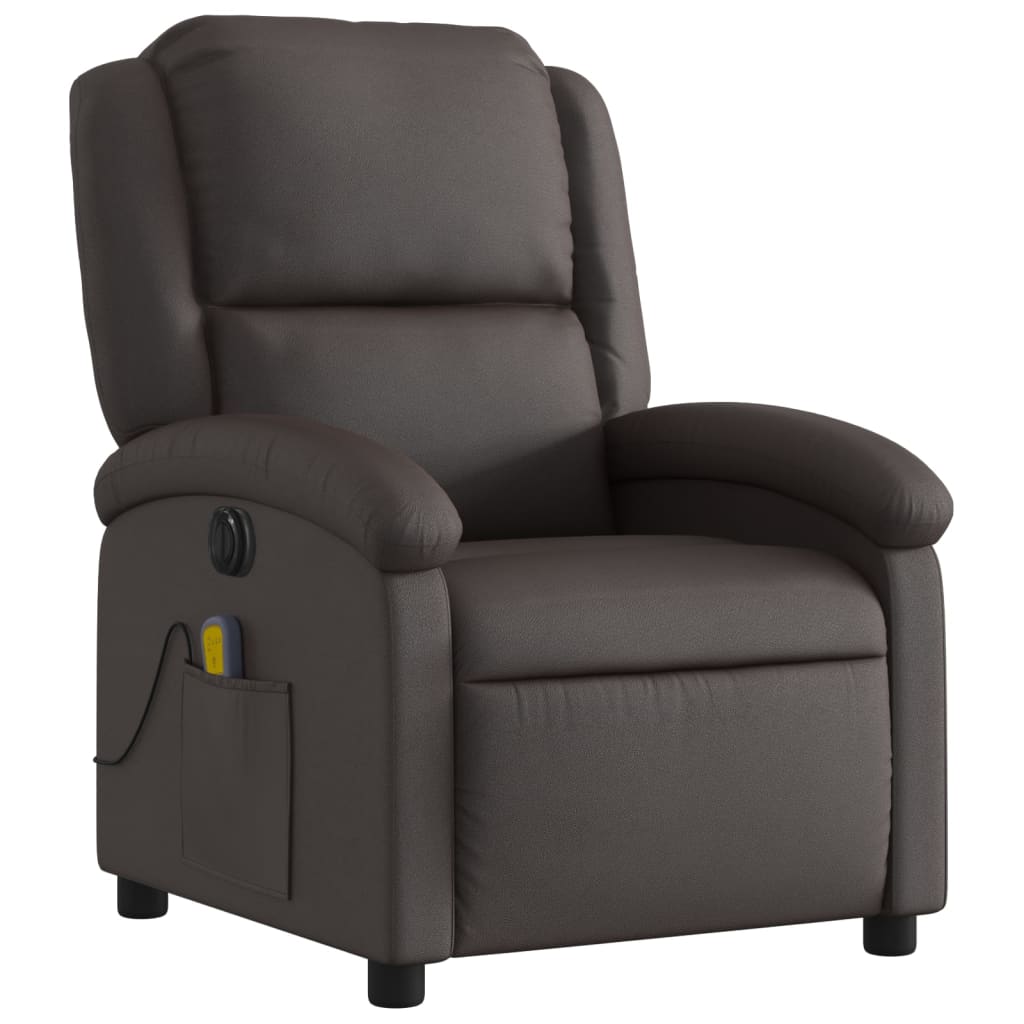 Massagestoel elektrisch verstelbaar echt leer donkerbruin is nu te koop bij PeponiXL, paradijselijk wonen!