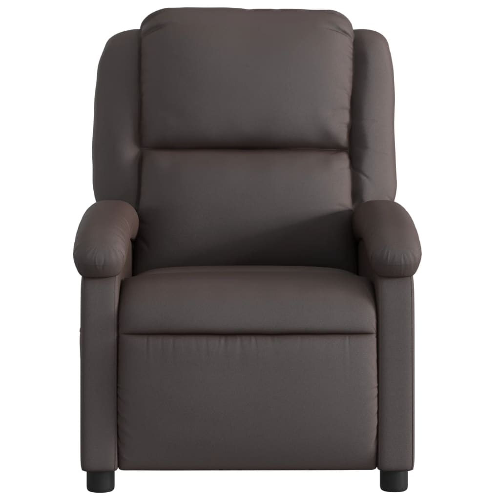 Massagestoel elektrisch verstelbaar echt leer donkerbruin is nu te koop bij PeponiXL, paradijselijk wonen!
