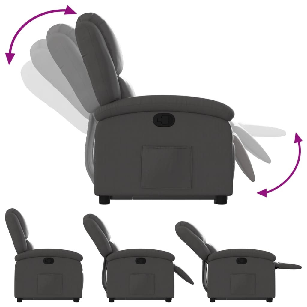 Sta-op-stoel echt leer grijs is nu te koop bij PeponiXL, paradijselijk wonen!