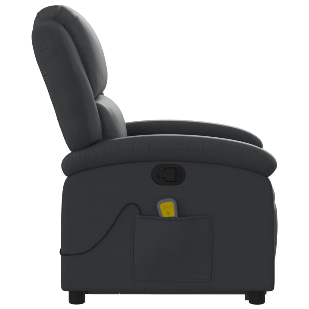 Sta-op-massagestoel verstelbaar echt leer zwart is nu te koop bij PeponiXL, paradijselijk wonen!