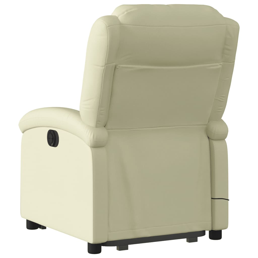 Sta-op-massagestoel verstelbaar echt leer crèmekleurig is nu te koop bij PeponiXL, paradijselijk wonen!