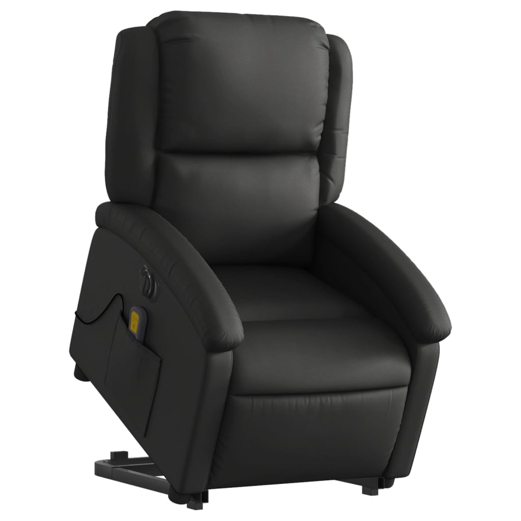 Sta-op-massagestoel elektrisch echt leer zwart is nu te koop bij PeponiXL, paradijselijk wonen!