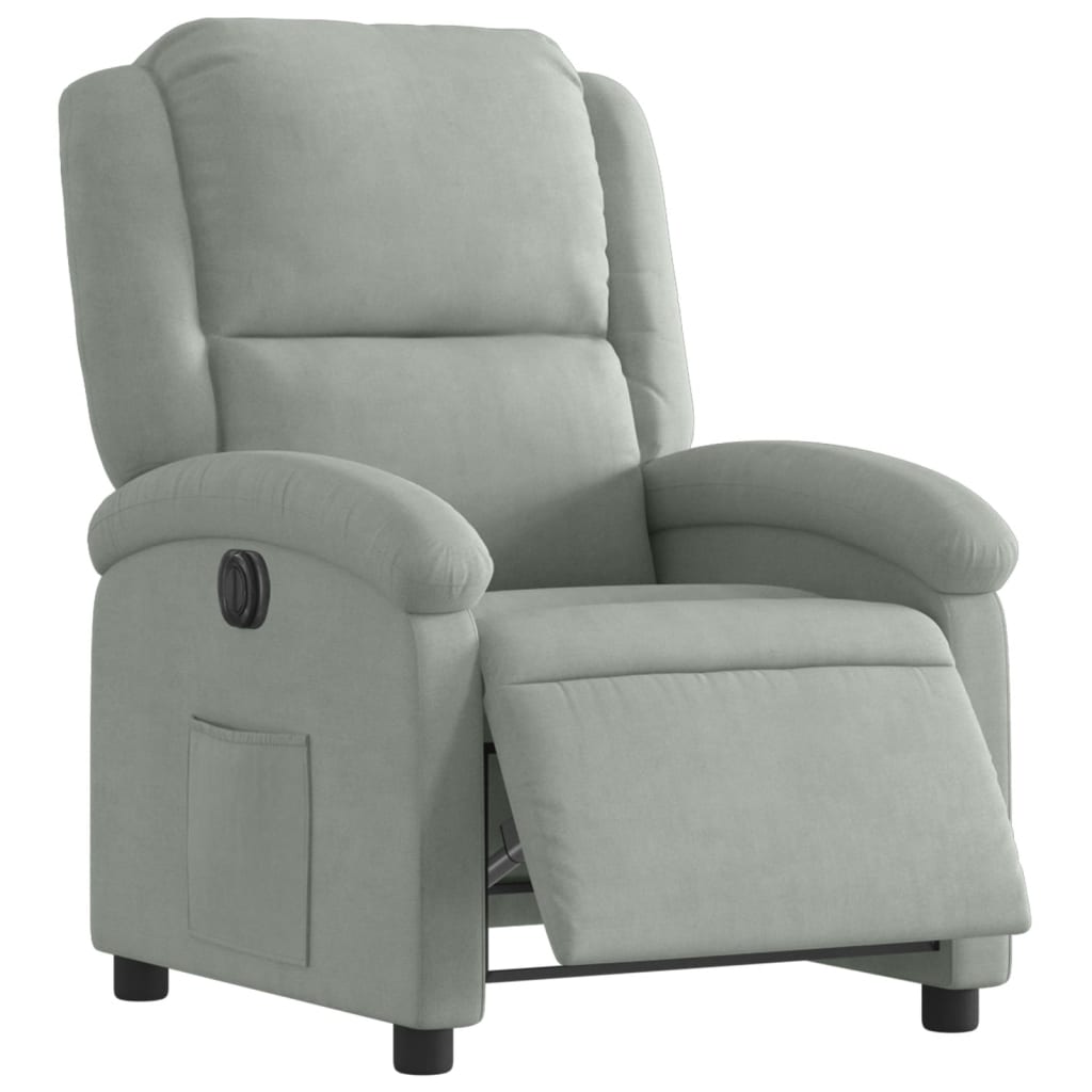 Fauteuil elektrisch verstelbaar stof lichtgrijs is nu te koop bij PeponiXL, paradijselijk wonen!