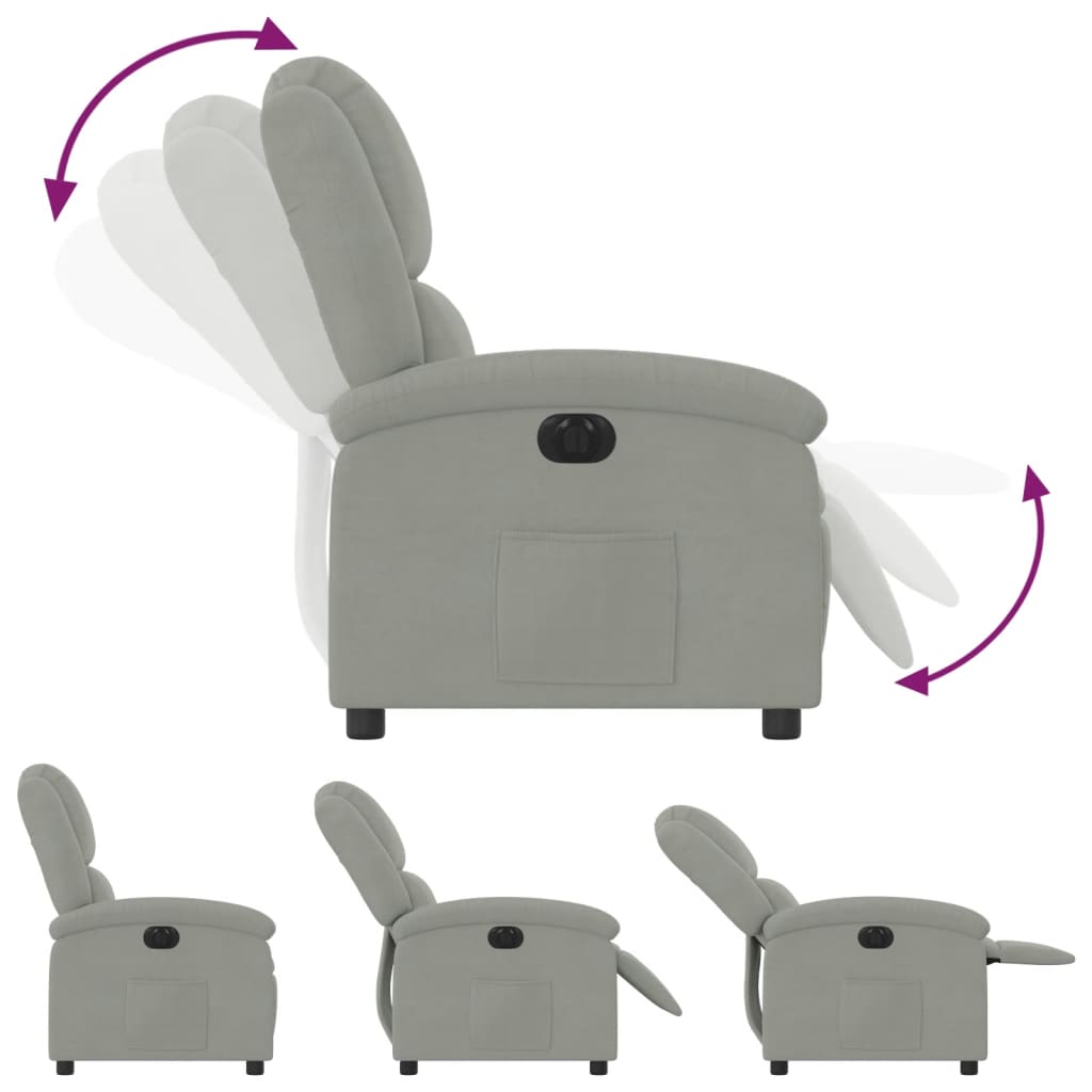 Fauteuil elektrisch verstelbaar stof lichtgrijs is nu te koop bij PeponiXL, paradijselijk wonen!