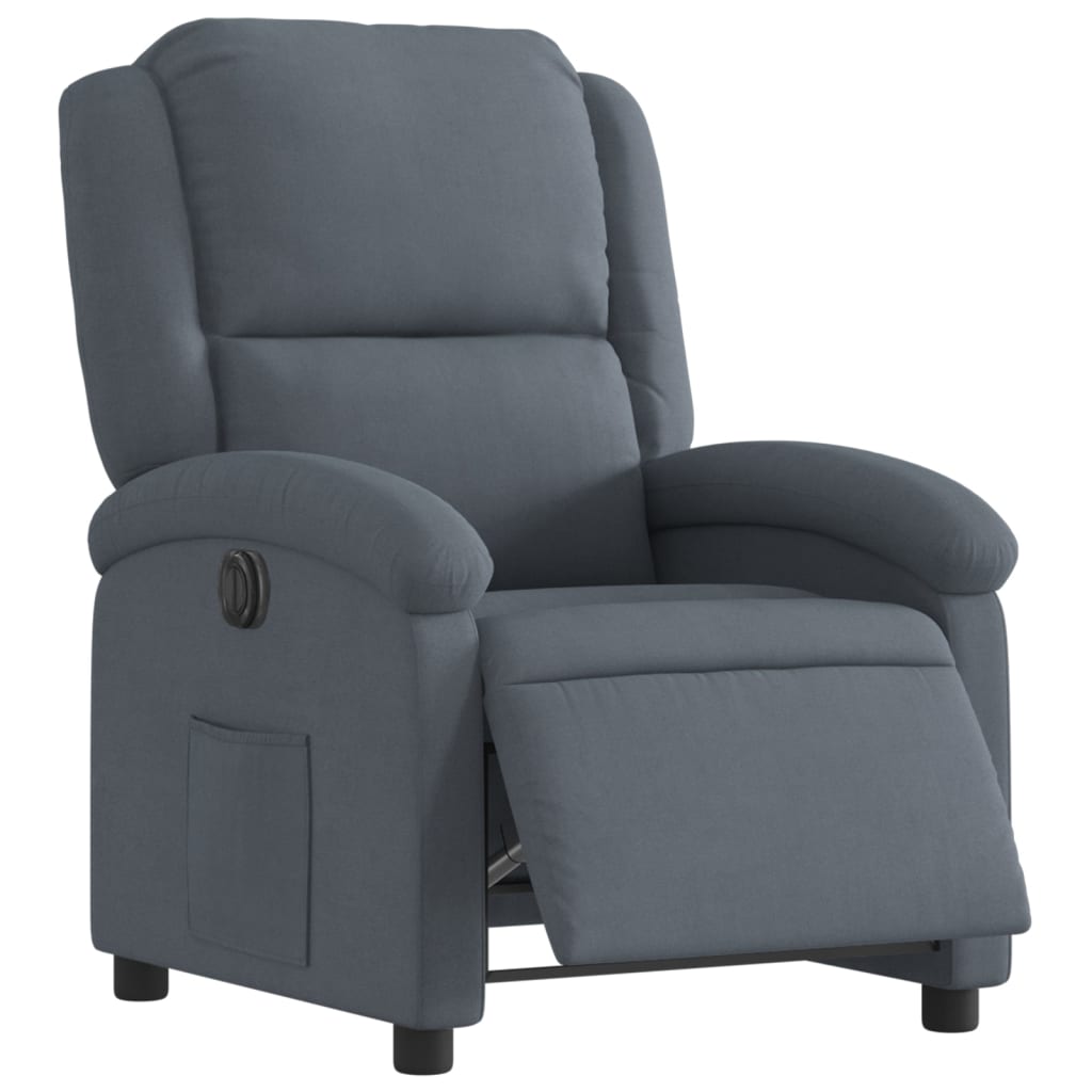 Fauteuil elektrisch verstelbaar stof donkergrijs is nu te koop bij PeponiXL, paradijselijk wonen!