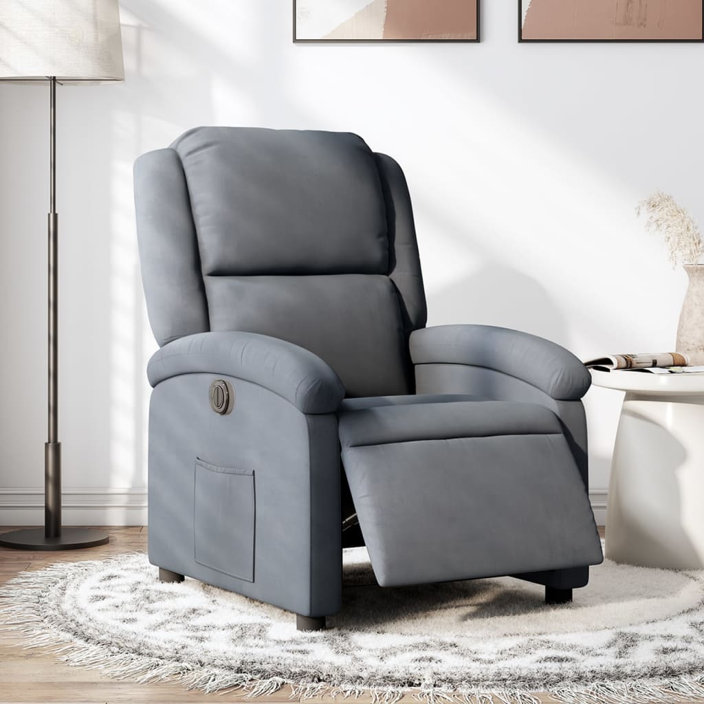 Fauteuil elektrisch verstelbaar stof donkergrijs is nu te koop bij PeponiXL, paradijselijk wonen!