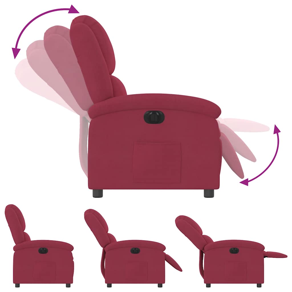 Fauteuil verstelbaar elektrisch stof wijnrood is nu te koop bij PeponiXL, paradijselijk wonen!