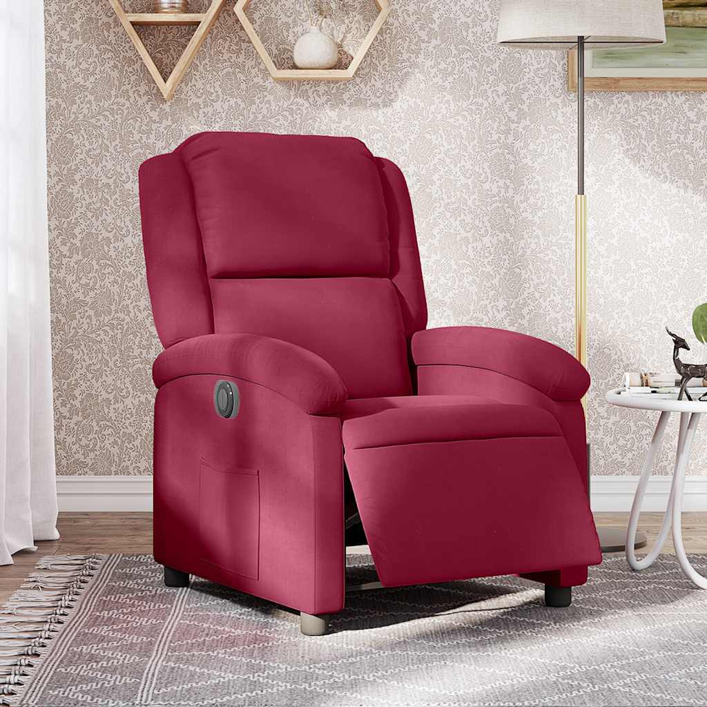 Fauteuil verstelbaar elektrisch stof wijnrood is nu te koop bij PeponiXL, paradijselijk wonen!